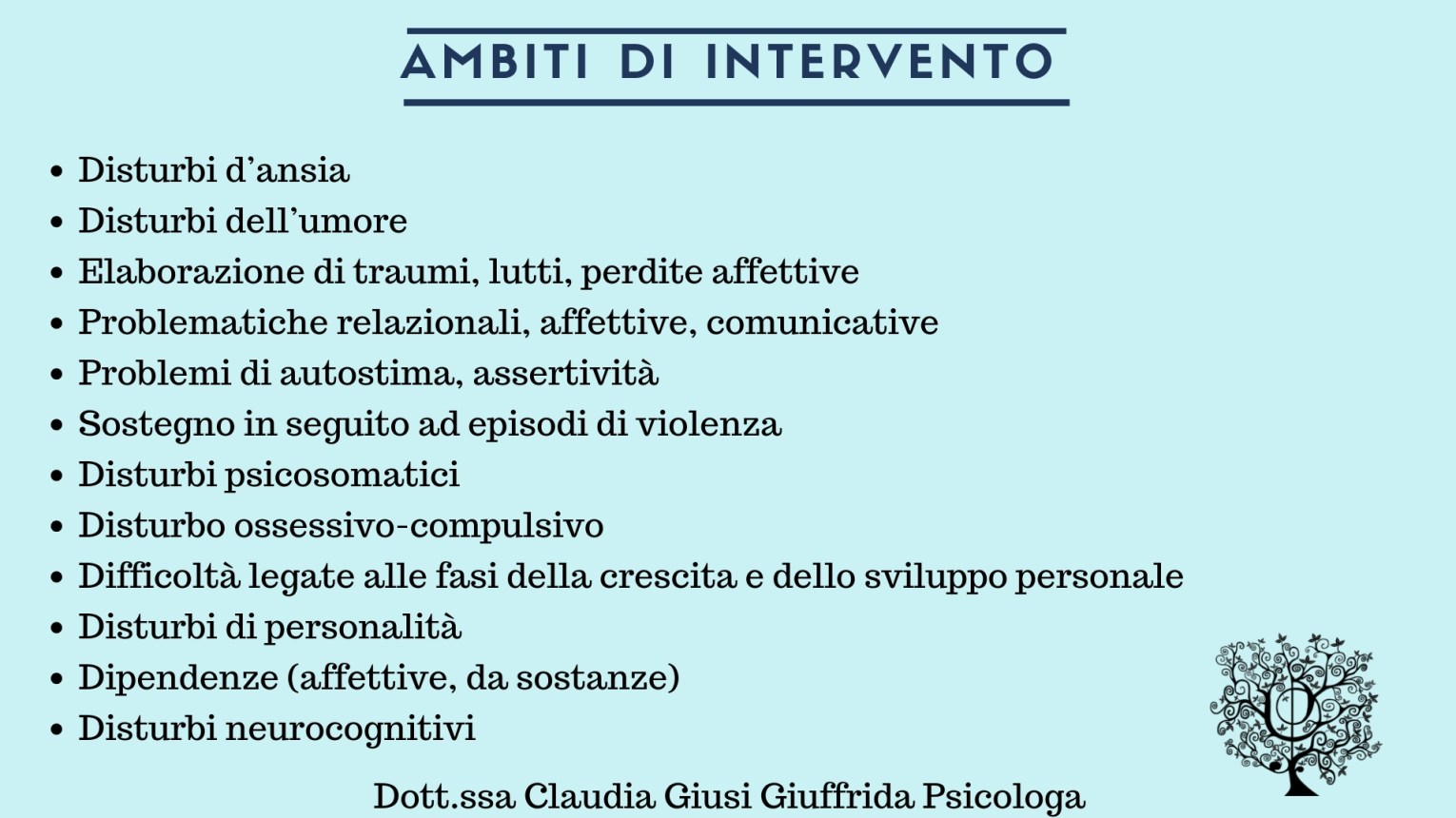 ambiti di intervento psicologo Catania